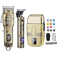 Suttik Professional Hair Clippers for Men, Clippers &Trimmers & Shavers Set, Cordless Barber Clippers for Hair Cutting, Beard Trimmer Hair Cutting Kit with T-Blade Close Cutting Trimmer, Gift for Men