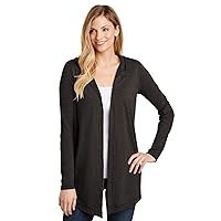 District Women's Perfect Tri Hooded Cardigan XL Black Frost