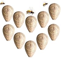 Waterproof Fake Wasp Hornet Nest Decoys Hanging Fake Wasp Nest Beehive Gardening Honeycomb Deterrent for Home and Garden-Outdoor Eco Friendly (wasp nest decoy-10PCS)