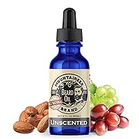 Beard Oil - Unscented - 100% Natural Conditioner and Softener For Men - Hydrates and Moisturizes for Beard Growth - Treats Dry Itchy Beards - 2oz