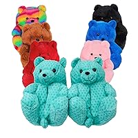 Teddy Bears Slippers For Women Fluffy Shoe Cute House Animal Slippers Fuzzy Cartoon Character Mama Bear Sneaker Slippers Christmas Valentine Birthday Gifts