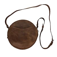 Female Rounded Hand Bag for Women, Rustic Tote with Adjustable Strap, Crossbody Purse, Full Grain Leather, Handmade Travel Accessories, Bourbon Brown