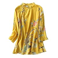 Everyday Dress Shirts Silk Printing Chinese Element Tang Dress CollarH2069