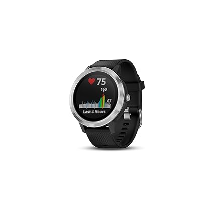 Garmin 010-01769-01 Vivoactive 3, GPS Smartwatch with Contactless Payments and Built-In Sports Apps, Black with Silver Hardware