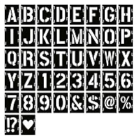 16 Inch Letter Stencils Symbol Numbers Craft Stencils, 42 Pcs Reusable Alphabet Templates Interlocking Stencil Kit for Painting on Wood, Wall, Fabric, Rock, Chalkboard, Sign, DIY Art Projects