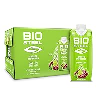 BioSteel Sports Drink, Great Tasting Hydration with 5 Essential Electrolytes, Cherry Lime Flavor, 16.7 Fluid Ounces, 12-Pack