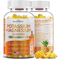 Magnesium Glycinate Gummies 400mg - Sugar Free -Potassium Magnesium Supplement with Magnesium L-Threonate, B6, Vitamin D, and Calcium - Pineapple Mango