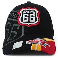 Route 66 Classic Car Embroidered Structured Baseball Cap