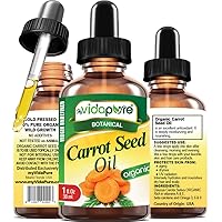 CARROT SEED OIL ORGANIC WILD GROWTH Daucus Carota 100% Pure VIRGIN UNREFINED Undiluted 1 Fl.oz.‐ 30 ml. For Skin, Face, Hair, Lip and Nail Care