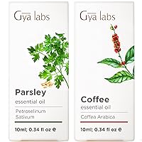 Parsley Essential Oil for Skin & Coffee Oil for Hair Growth Set - 100% Natural Therapeutic Grade Essential Oils Set - 2x0.34 fl oz - Gya Labs