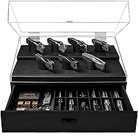 Display Your Knife Collection with The Armory Pro – Premium Pocket Knife Display Case for 20-30 Knives – Easy Access, Huge Drawer & Leather Lining – Wooden Pocket Knife Holder – Lifetime Assurance