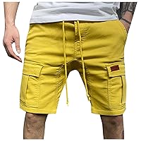 Mens Cargo Shorts Summer Casual Drawstring Lightweight Hiking Work Shorts with Pockets Relaxed Fit Workout Pants