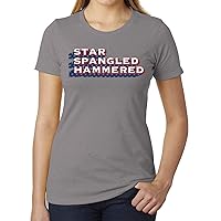 Star Spangled Hammered Funny 4th of July T-Shirts, Woman's Graphic Tees