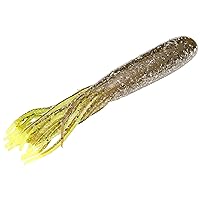 (CT4.5-94) Coffee Tube 3.5 Soft Bait Fishing Lure, 94 - Green Pumpkin with Chartreuse Belly, 4.5