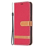 XYX Wallet Case for Huawei P20 Lite, Denim PU Leather Case Flip Folio Cover with Kickstand for Huawei P20 Lite, Red