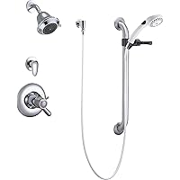Delta Faucet T17TH325 Universal Dual Shower Trim, Diverter, Hand Shower and Grab Bar, Chrome