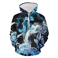 Hoodie Oversized Sweatshirt For Men 3D Graphic Print Pockets Pullover Hooded Long Sleeves Sweatshirts Fall Winter