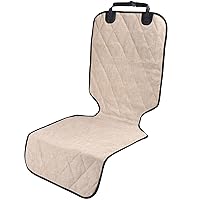 VIVAGLORY Front Dog Seat Covers, 1PACK No-Skirt Design 4 Layers Quilted & Durable 600D Oxford Dog Seat Cover for Most Cars, SUVs & MPVs, Heather Khaki