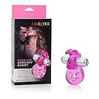 CalExotics Micro Vibe Arouser Power Bunny - Vibrating Waterproof Rabbit Cock Ring - Silicone Penis Sex Toy Vibrator for Couples - Clitoral Massager - Pink