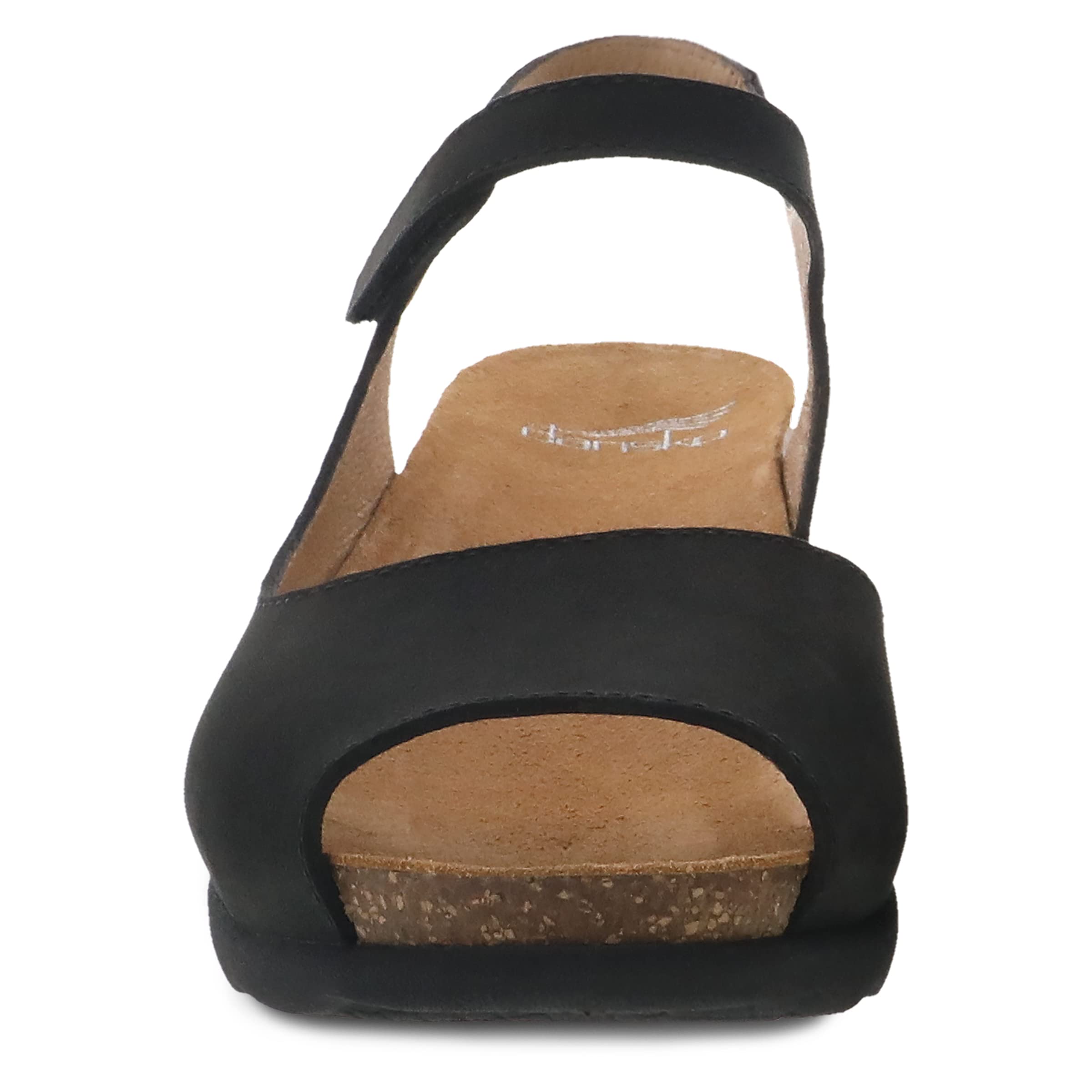 Dansko Marcy Slip-On Wedge Sandal for Women – Comfortable Wedge Shoes with Arch Support –Adjustable Hook & Loop Strap – Versatile Casual to Dressy Footwear – Lightweight Rubber Outsole