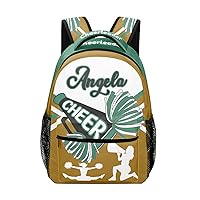 Cheerleader Backpack Personalized Custom Book Bags with Name Cheer Pom Brown
