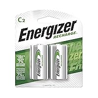 2 Precharged Recharg Battery, C, NiMh, PK2 Lighting, Green and Silver (Packaging May Vary), 2 Count