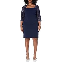 S.L. Fashions Women's Plus Size Short Sleeve Night Out Sheath Dress