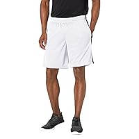 Southpole Men's Athletic Gym Mesh Shorts with Pockets, Lightweight, Quick Dry, Breathable, White, XX-Large