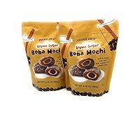 Brown Sugar Flavor Gluten Free Mochi Rice Cake by Trader Joes 6.35 oz (180g) - Pack of 2