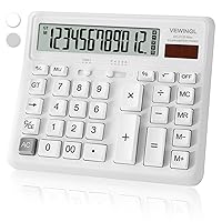 Desk Calculator 12 Digit, Large Computer Keys,Desktop Dual Power Battery and Solar, Calculator with Large LCD Display for Office,School, Home & Business Use,Automatic Sleep.7.6 * 6.4in
