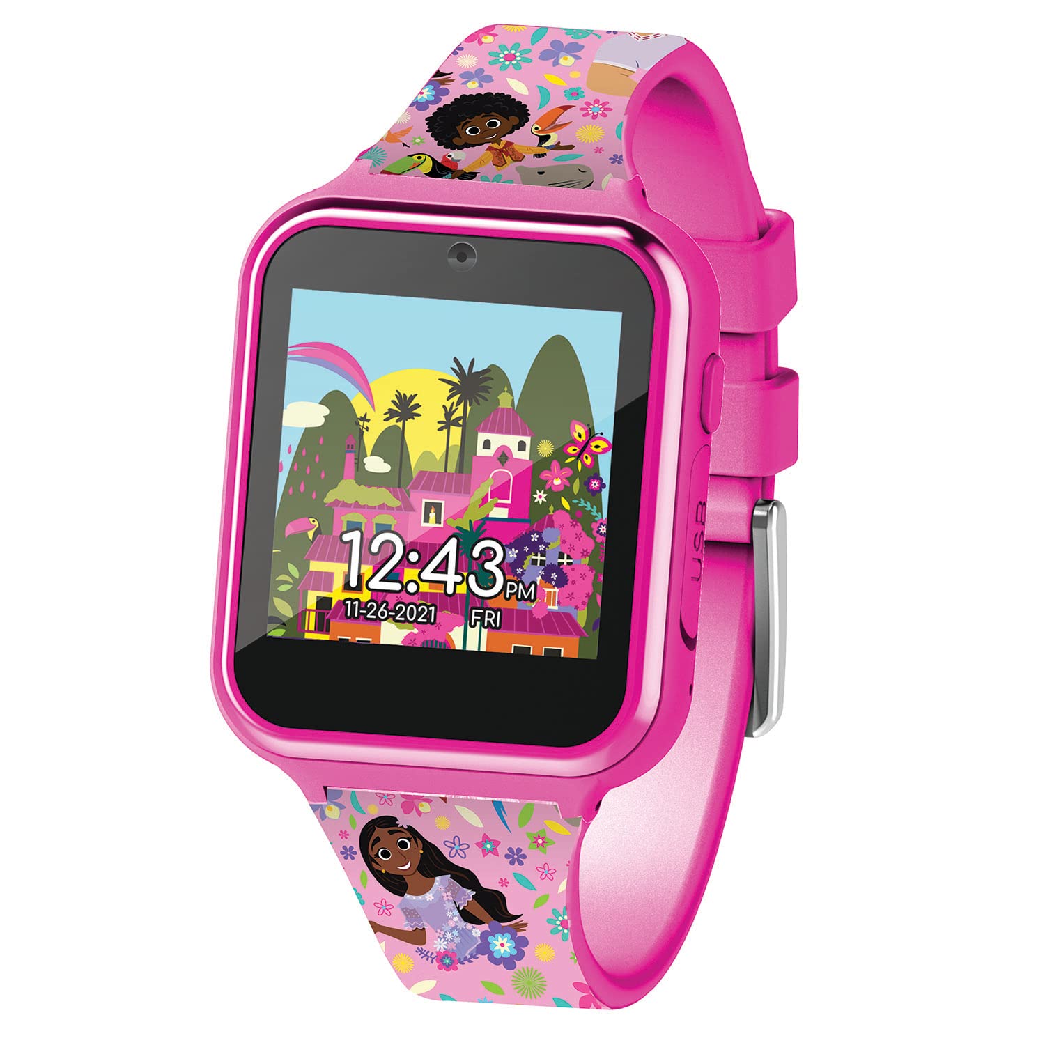 Accutime Encanto Kids Blue Educational Learning Touchscreen Smart Watch Toy for Girls, Boys, Toddlers - Selfie Cam, Learning Games, Alarm, Calculator, Pedometer & More (Model: ENC4006AZ)