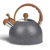Tea Kettle for Stovetop, 2.5 Quart Stainless Whistle Teapot Water Boilers for Stovetops, Induction Stone Kettle with Loud Whistle - Perfect for Preparing Hot Water Fast for Coffee Tea(Grey)
