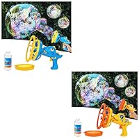 Blue Yellow Bubble Gun Bubble Machine for Toddlers,Dinosaur Bubble Blower Toy for Kids,Bubble in Bubble Gun,Summer Party Favors Outdoor Toys,Birthday Easter Gift for 3 4 5 6 7 8 9 10 Years Old