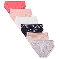 Amazon Essentials Women's Cotton High Leg Brief Underwear (Available in Plus Size), Multipacks