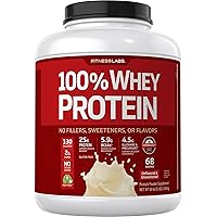 Whey Protein Powder | 5 Lbs | 25g Protein | Unflavored Unsweetened | Non-GMO, Gluten Free
