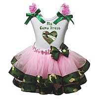 Petitebella Camo Dress Heart White Shirt Pink Camouflage Petal Skirt Nb-8y