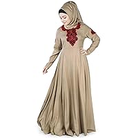 Arzu Khaki Rayon Muslim Abaya Long Maxi Clothing AY-424
