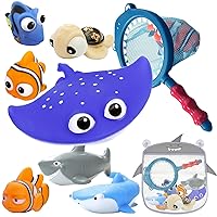 Finding Dory Nemo Bath Toys for Kids No Hole Mold Free Bath Toys for Toddlers with Storage Bag for Bath Shower Birthday Gifts Summer Beach Pool Activity, Perfect for Children's Day Present