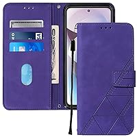 for Motorola Moto G Stylus 5G 2024 Wallet Case Business Style PU Faux Leather Magnetic Clasp Shockproof Bookstyle with Card Holder Stand Flip Phone Case for Moto G Stylus 5G 2024 Purple YBSW
