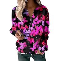 Womens Oversized Sweatshirt Pullovers Basic Quarter Zip Hoodie Fashion Long Sleeve Tops 2023 Teen Girl Outfits