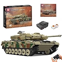 Mould King 20020 High-Tech MOC Leopard 2 Tank Toy,Military Vehicles Construction Blocks Set,Remote Control Electric Building Brick Blocks for Boys and Kids Ages 8+(1091+ Pieces)