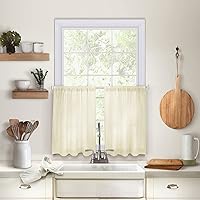 Home Fashions Cameron Linen Tier Curtains, 30