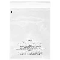 100 Count Self Seal Clear Poly Bags with Suffocation Warning – Permanent Adhesive – FBA Compliant for Packaging Clothes PolyPackers – 10” x 13” Shirts and More 1.5mil LDPE Plastic 