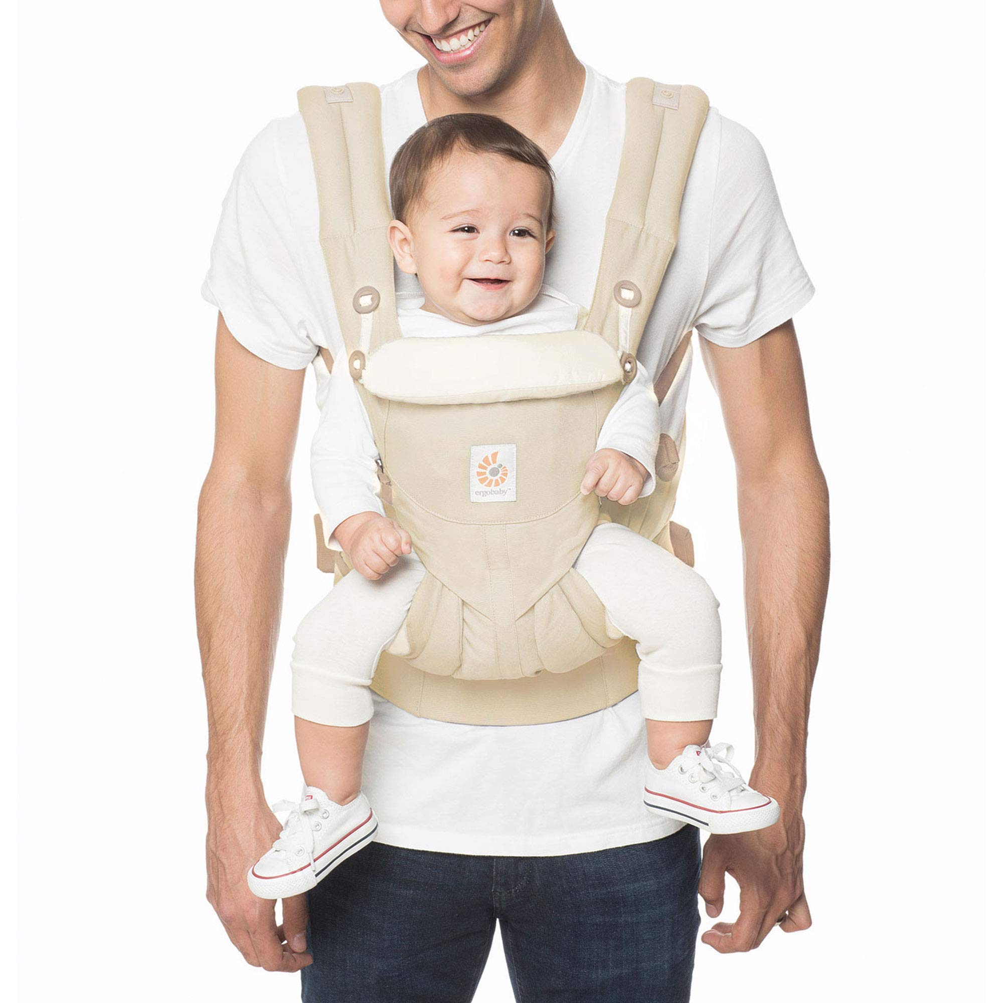 Ergobaby Omni 360 All-Position Baby Carrier for Newborn to Toddler with Lumbar Support (7-45 Pounds), Natural