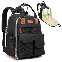 MIYCOO Diaper Bag Backpack - Large Baby Essentials Bag for Boys & Girls - Waterproof Travel Diaper Backpack Unisex, Black