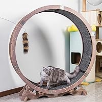 43“Cat Wheel Exerciser for Indoor Cats,Black Walnut Easy to Build Cat Treadmill Wheel,Running Wheel,Large Cat Exercise Wheels,Pets Furniture, Cats Loss Weight Device,Large Pet Treadmill.