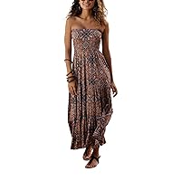 LASCANA Women's Smocked Convertible Maxi Dress Sundress Summer