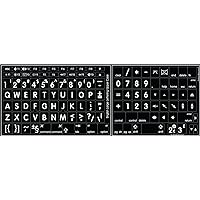 Mac English Large Lettering Keyboard Sticker New Matte Black Background