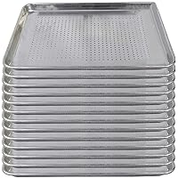 Tiger Chef Full Size 18 x 26 inch Perforated Aluminum Sheet Pan Commercial Bakery Equipment Cake Pans NSF Approved 19 Gauge 12 Pack