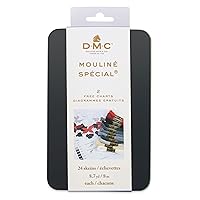 DMC Black Tin Embroidery Floss - Monochrome Colors - 24 Count - 8.7 Yard Skein